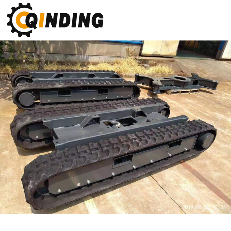 QDST-42T 42 Ton Steel Track Undercarriage Chassis for Harvesting, Mini- excavator, Forest Logging 5597mm x 1064mm x 600mm