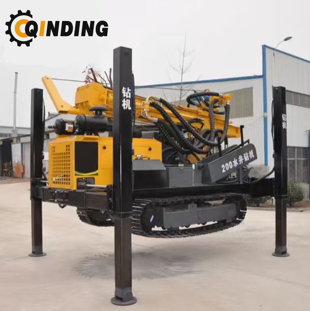 Diesel Engine Crawler Mounted Diesel Engine 300 Meter Water Well Borehole Drilling Rig with 12 Months Warranty