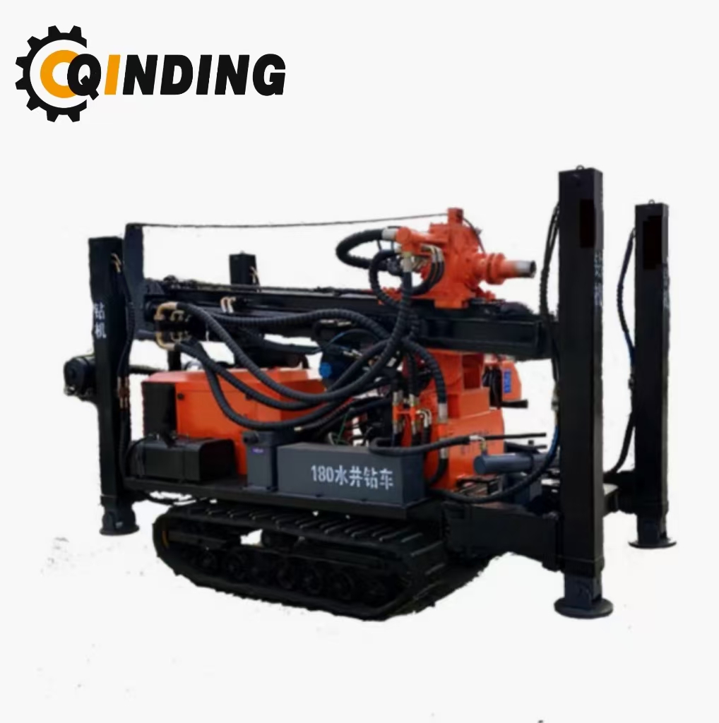 China 400m Crawler Mounted Diesel Engine Driven Borehole DTH Pneumatic Water Drilling Rig Machine for Sale