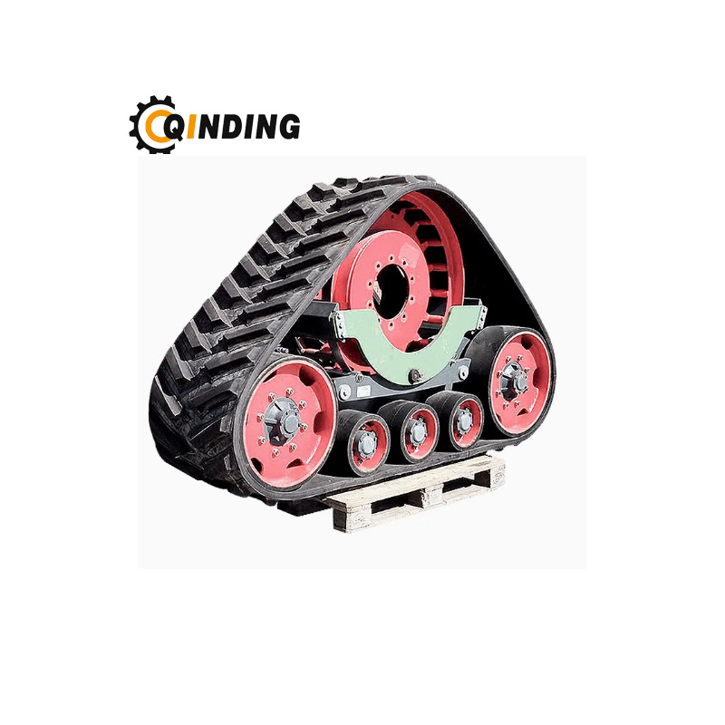 QDRT -3T Agricultural Harvesting Machinery Triangular Rubber Tracked Wheel Chassis for Agricultural Harvester