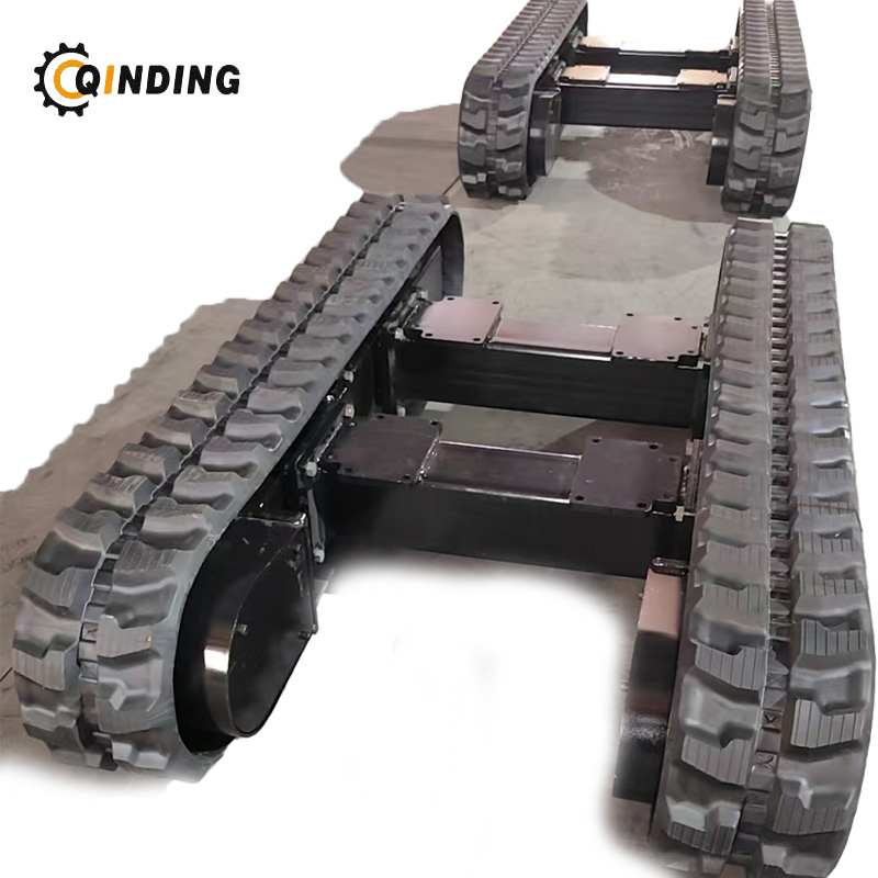 Qinding Machinery Ships 4-Ton Rubber Track Chassis with Cross Beam