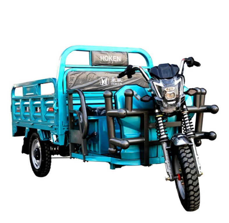 Carregador de carga de 3 rodas com cabine elétrica triciclo elétrico 1000 W alimentado por bateria