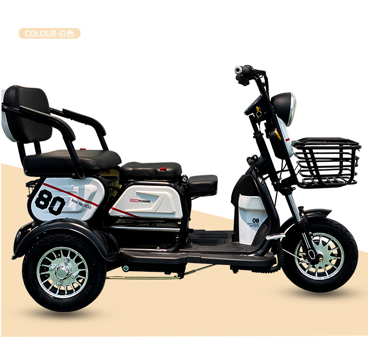 Tani 3-kołowy elektryczny rower dostawczy z grubymi oponami Zmotoryzowany trójkołowiec z napędem elektrycznym dla dorosłych