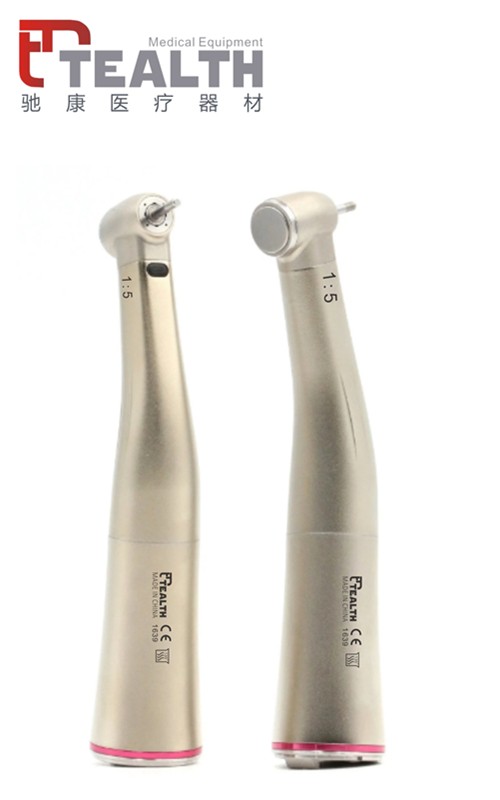 Tealth 1:5 increase red fiber optic contra angle handpiece