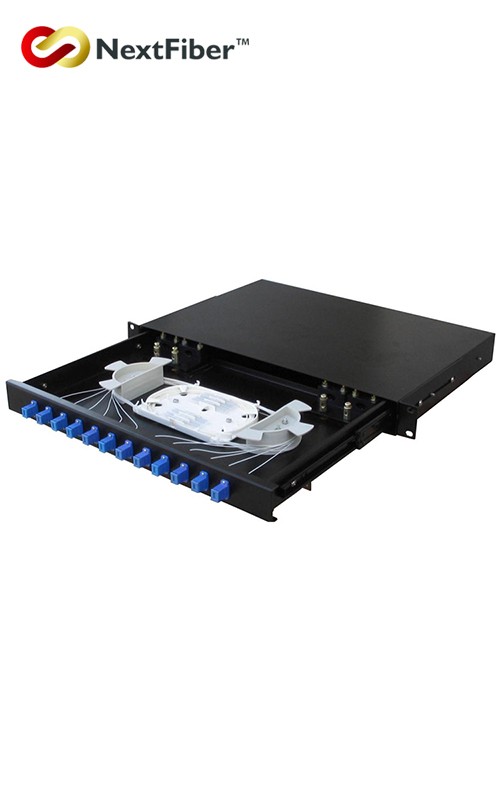 Supply Ftth Rack Mount Drawer 1u 2u Fiber Odf 12 24 Port Fiber
