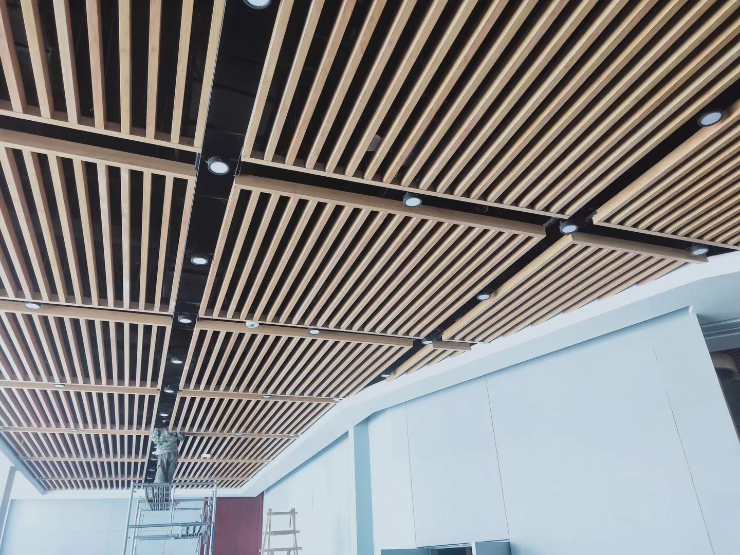 Wooden color ceiling