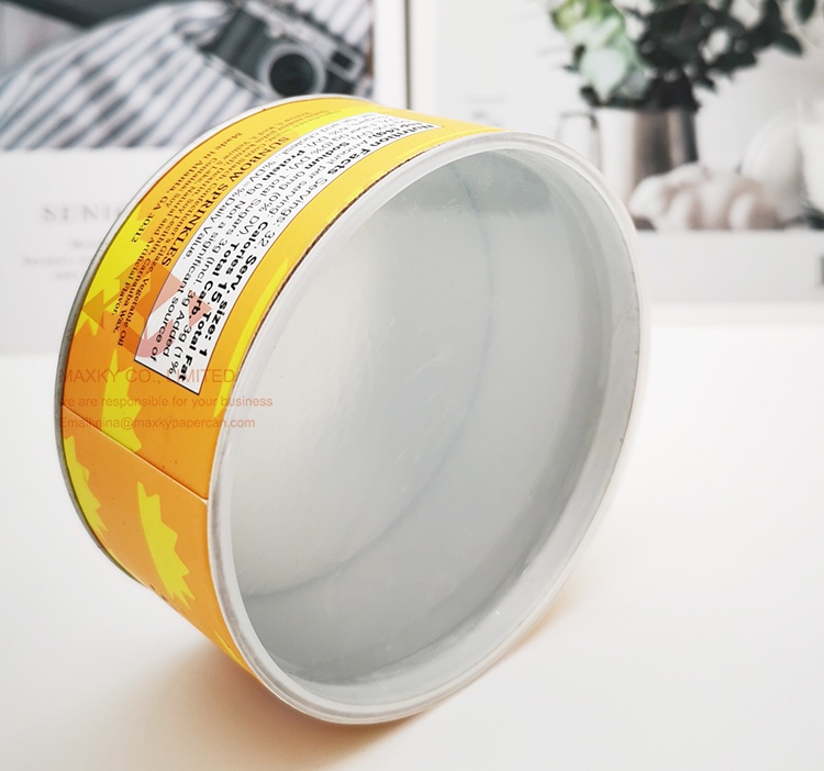 Transparent plastic lid paper canister