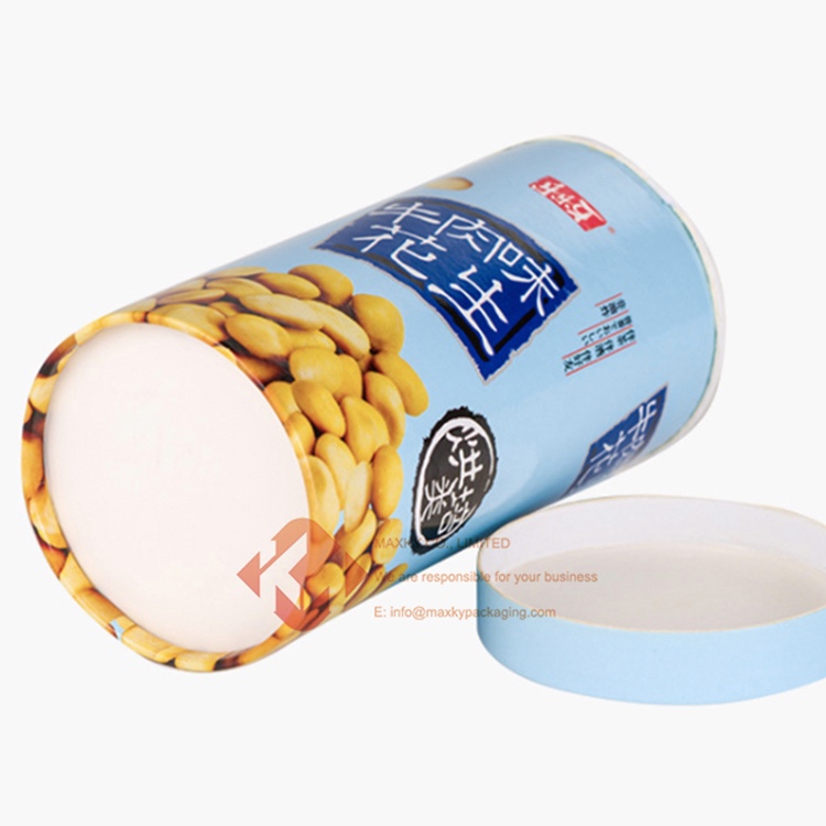 Cardboard cylinders with lids for peanut