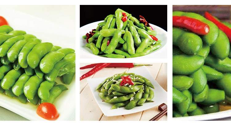 Frozen edamame in pods