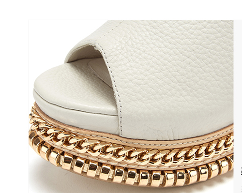 Leather upper platform sandal