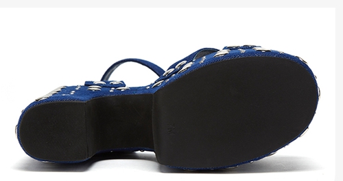 Heart-shaped Rivet High Platform Heels
