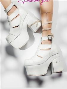 Plataformas altas de ternera blanca