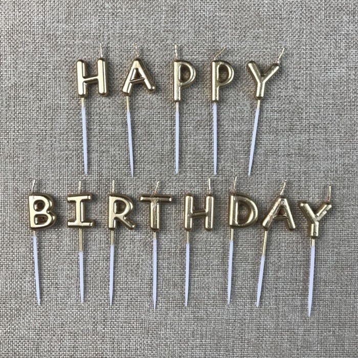 Supply Decorative Gold Letter Shaped Birthday Candles Factory Quotes OEM