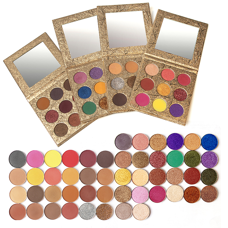 paleta de sombras de ojos de colores intensos