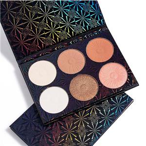 6 kleuren highlight- en contourpalet