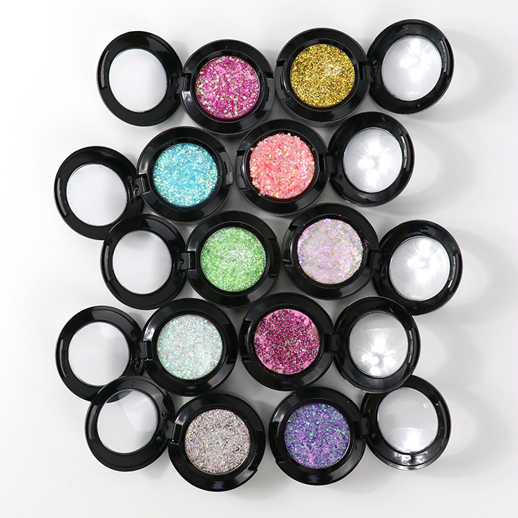 Wholesale Single Private Label Pressed Eyeshadow Makeup Glitter