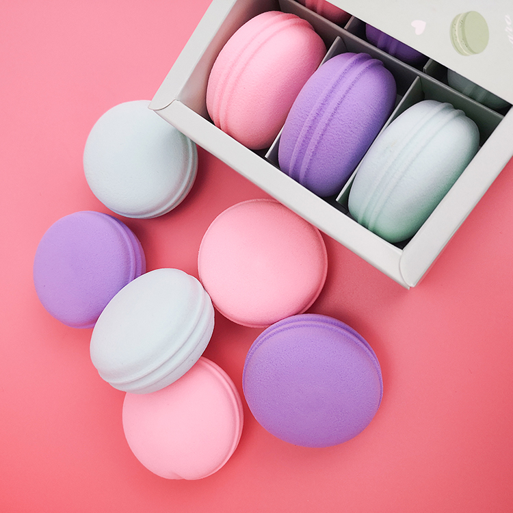 Macaron-shaped Private Label Cute Makeup Blender Puff Sponge Set