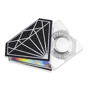 Latigazo falso al por mayor natural barato del ojo de la etiqueta privada con el empaquetado del diamante