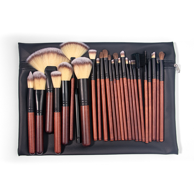 Luxury 26 Pcs Black Vegan Professional Makeup Brush Set With Bag