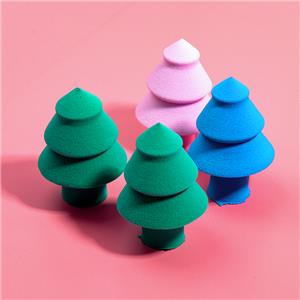 Kleine niedrige Moq Weihnachtsbaum-Form Make-up Schwamm Schönheit Schwamm Puffs