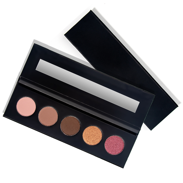 Black No Logo Small 5-pan Makeup Pigmented Eyeshadow Palette Private Label