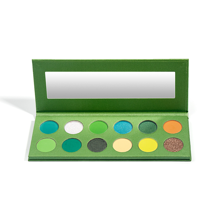 12 Holes Green Color Waterproof Cruelty Free Diy Eyeshadow Palette
