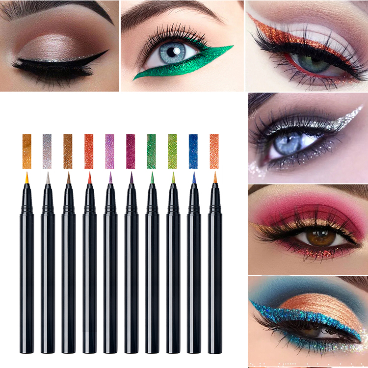 New Arrival Colored Liquid Makeup Glitter Eyeliner Private Label
