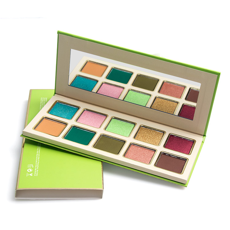 10 Color High Pigmented Shimmer Vegan Green Eyeshadow