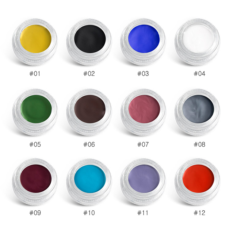 12 Color Waterproof Colored Gel Eyeliner