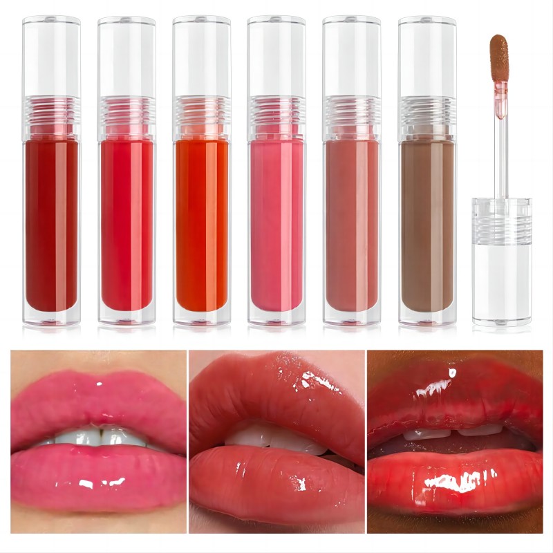 Óleo labial colorido acrílico cristalino - tons hidratantes para lábios deliciosos