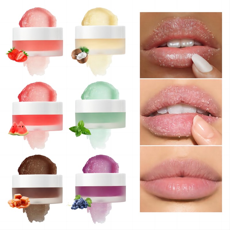 Esfoliante labial luxuoso com 6 opções de aromas