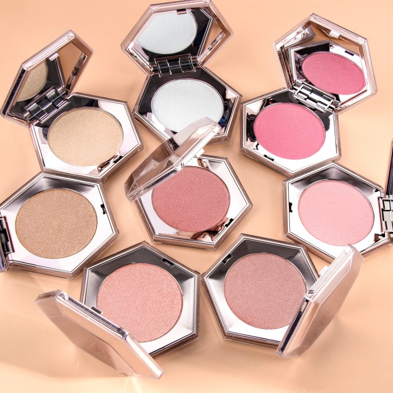 Paleta de polvos iluminadores hexagonales de 8 colores
