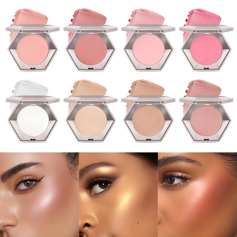 Hexagon highlighter powder