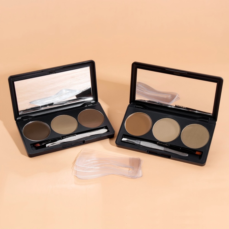 3-color brow palette with tools