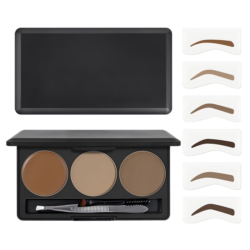 Eyebrow grooming set with mirror