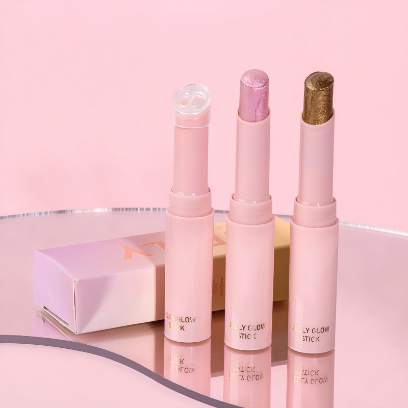 Jelly Glow Highlighter Stick in Slim Pink Tube for Dewy