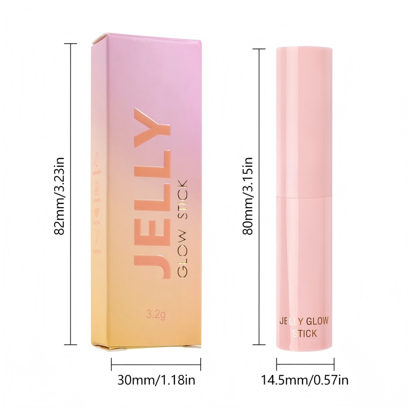 Jelly Glow Highlighter Stick in Slim Pink Tube for Dewy