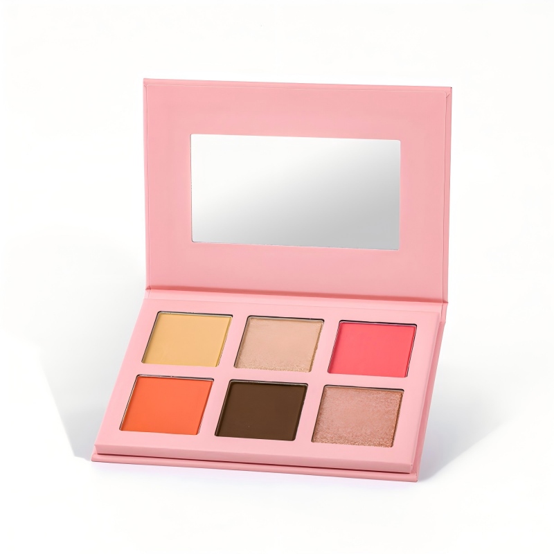 Pink cardboard face palette with mirror