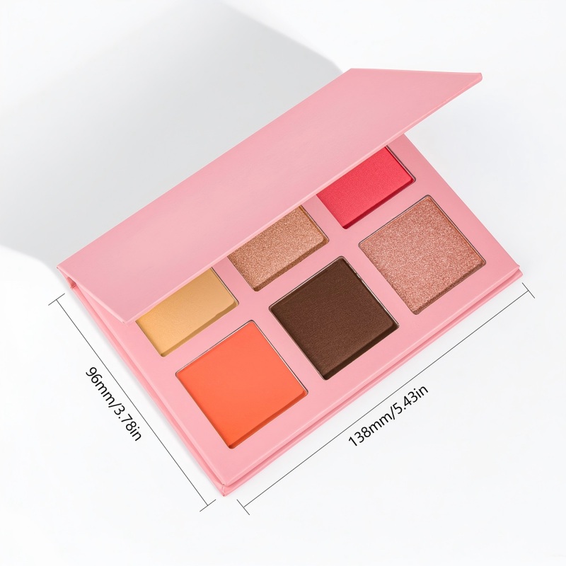 6-color blush and highlighter palette