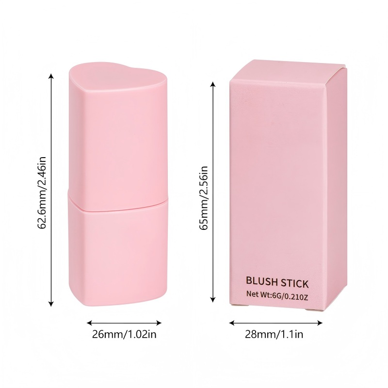 8 Color Heart Shaped Blush Stick Velvet Matte Private Label