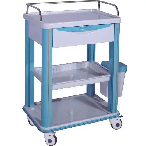 High Qualitymedical ABS file trolley Stainless Steel Detachable Medical Trolley for Hospital