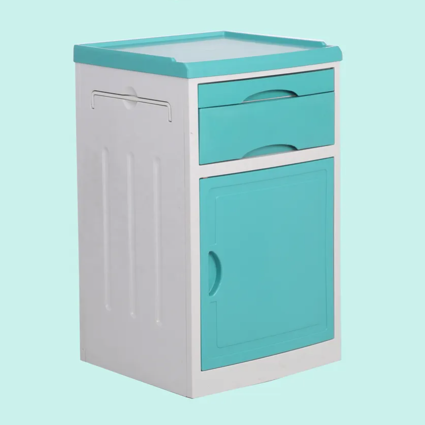 ABS Plastic Case Bedside Cabinet Hospital Movable Cabinet Medical Hospital Furniture