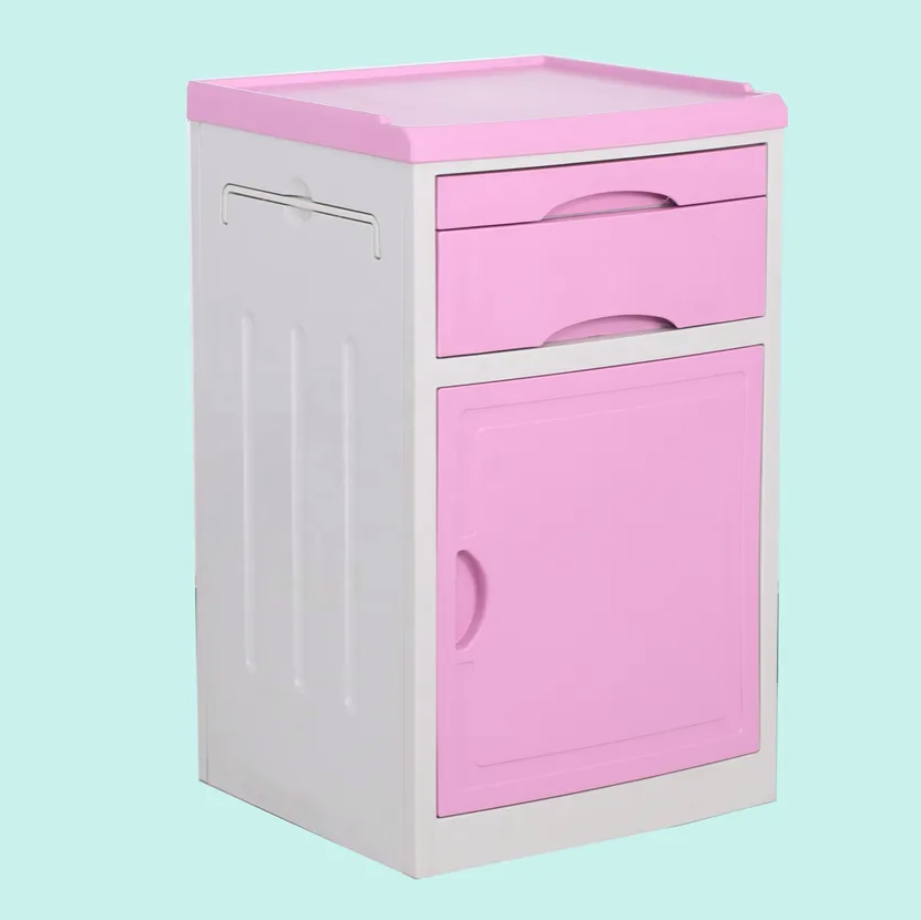 ABS Plastic Case Bedside Cabinet Hospital Movable Cabinet Medical Hospital Furniture