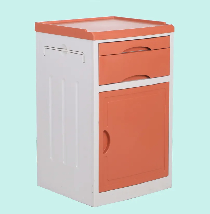 ABS Plastic Case Bedside Cabinet Hospital Movable Cabinet Medical Hospital Furniture