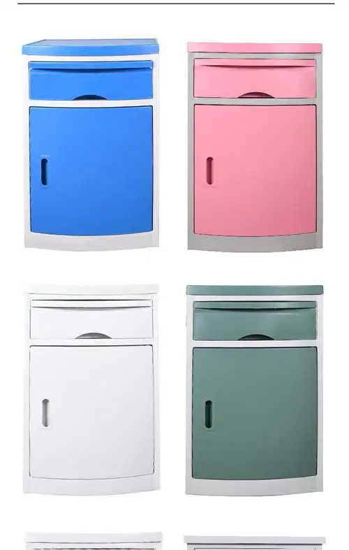 ABS Plastic Case Bedside Cabinet Hospital Movable Cabinet Medical Hospital Furniture