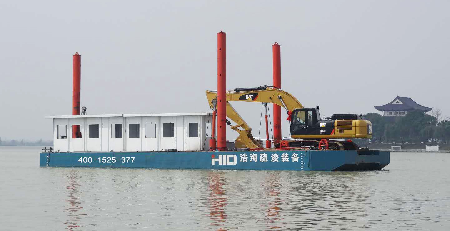 excavator barge