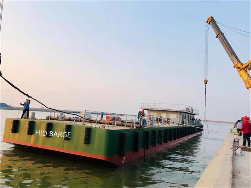 Excavator Barge In River And Lakes
