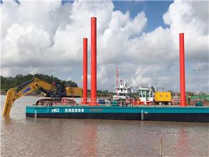 Barcaça escavadora de alta estabilidade 80T para mineração de areia nos rios