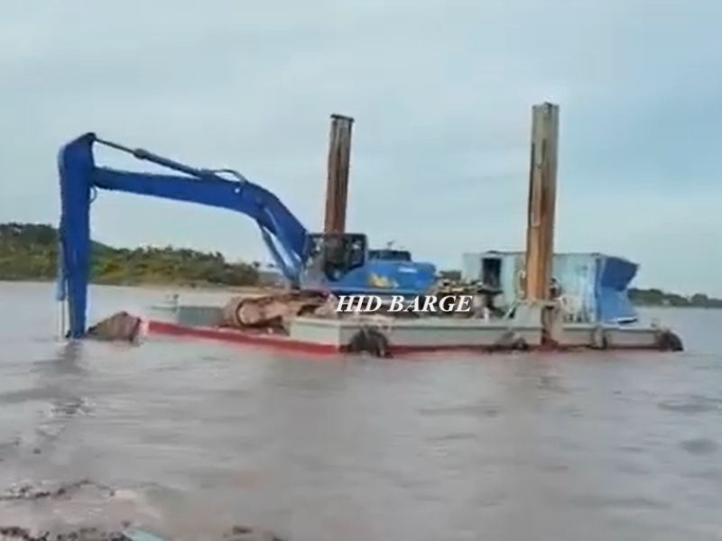 excavator barge