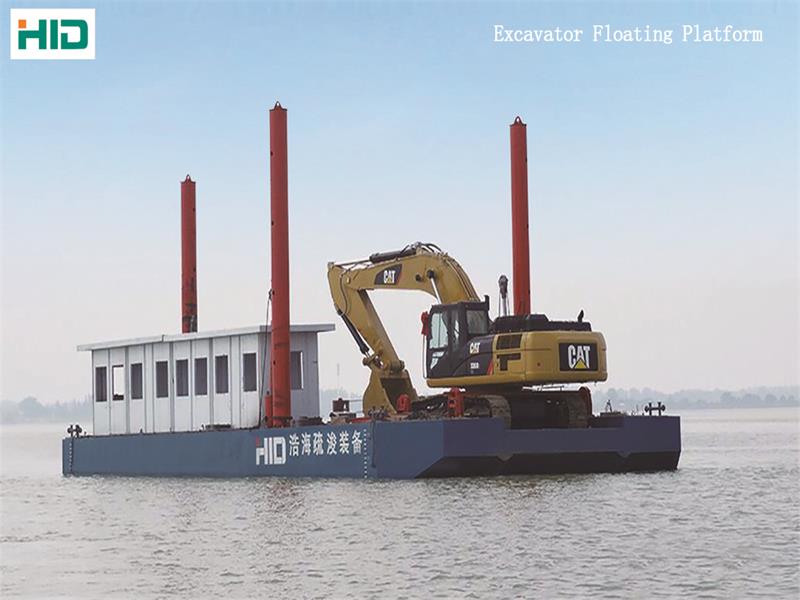 40 And 45 Tonnage Excavator Supporting Barge - Sand Mining Works Factory